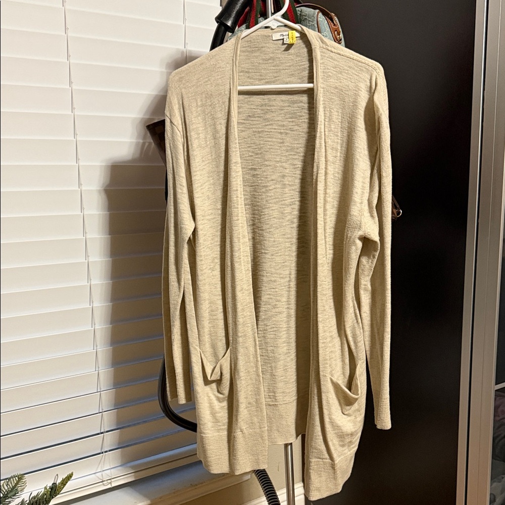 Women's Cream Open Front Sweater